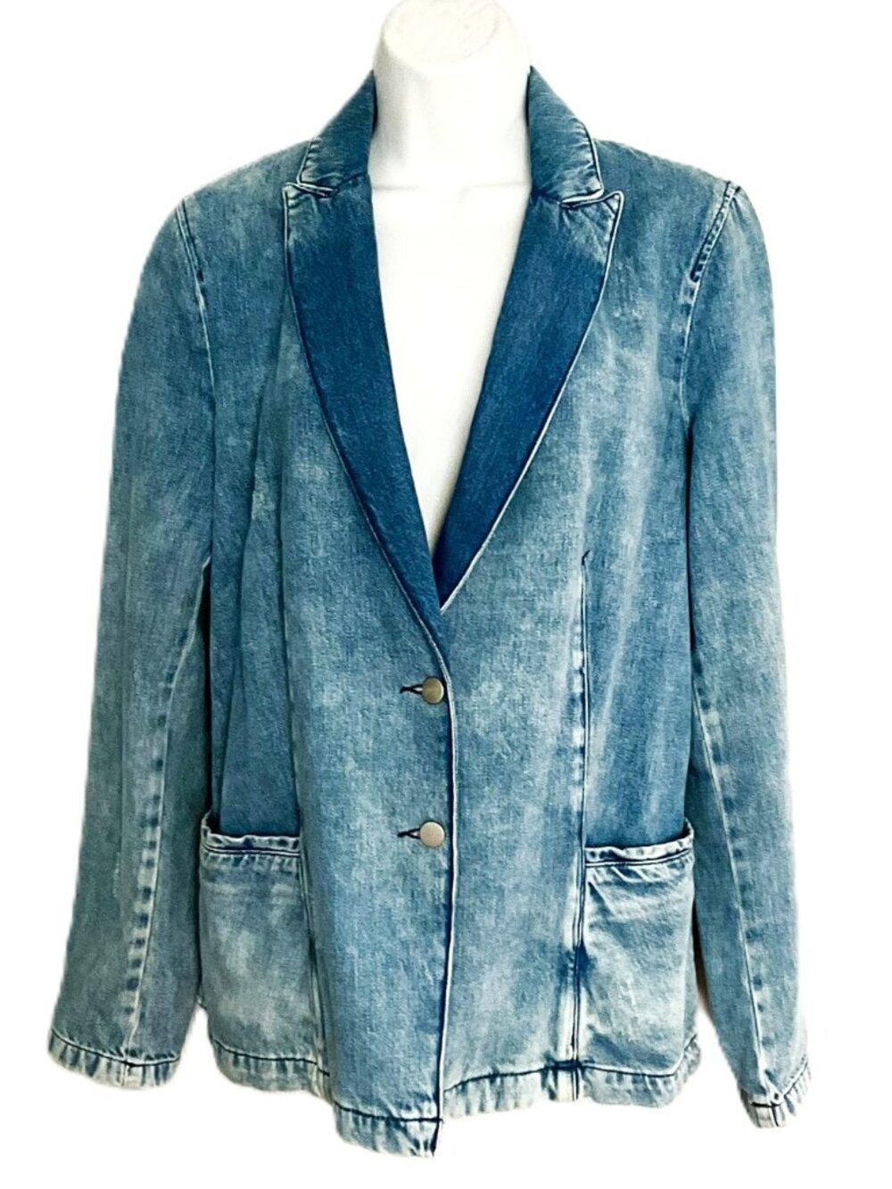 Armani Jeans Denim Blazer Jacket Size 44 EU Made in Turkey